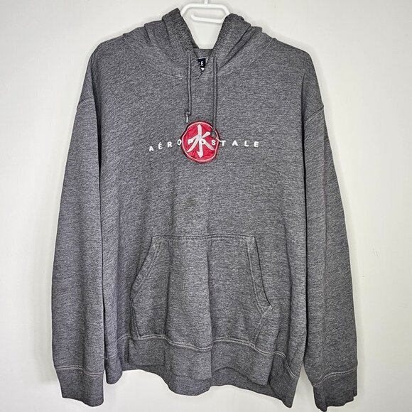 Men's Grey Aeropostale Pullover Long-sleeved Hoodie, L-XL - Picture 1 of 11